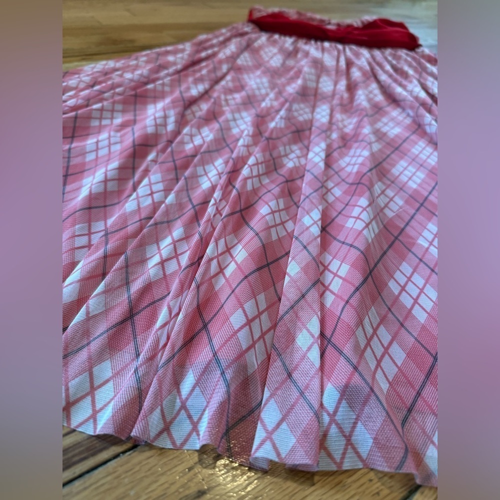 Adam Lippes Red Plaid Midi Sleeveless Dress Bows Women’s Size 12 - Picture 6 of 12